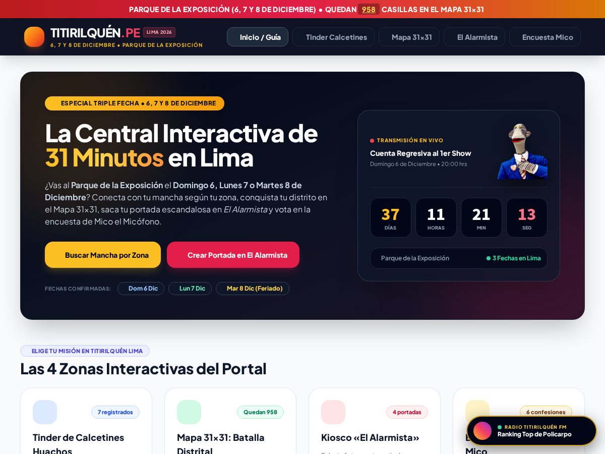 Landing-page snapshot of titirilquen.com