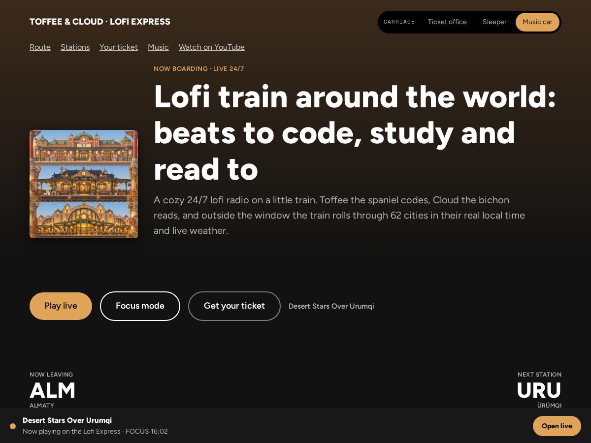 Landing-page snapshot of toffeecloud.com