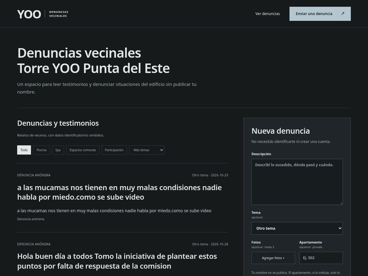 Landing-page snapshot of vecinosyoo.com