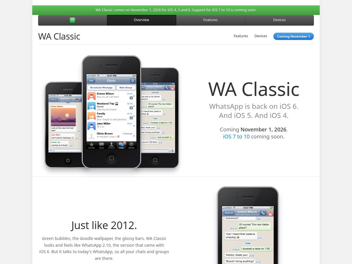Landing-page snapshot of waclassic.com