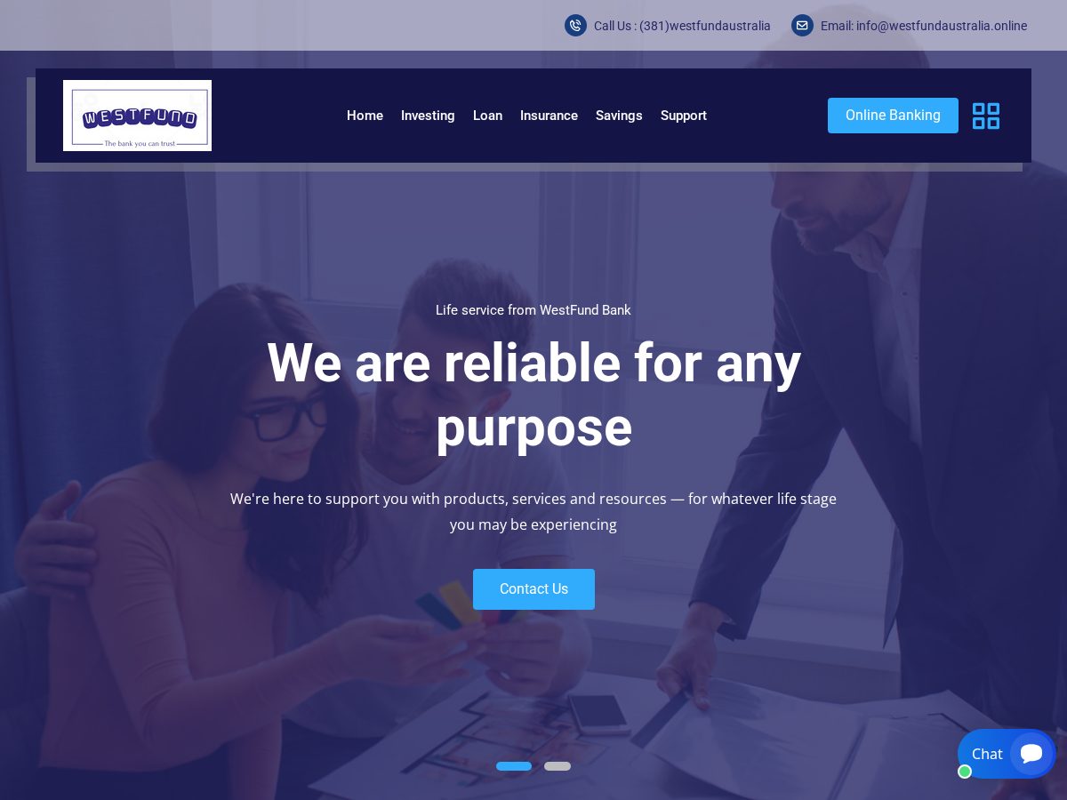 Landing-page snapshot of westfundaustralia.online