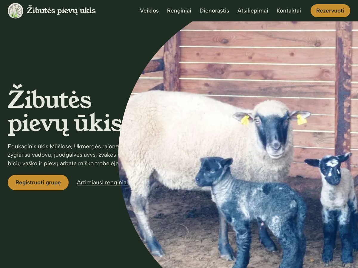 Landing-page snapshot of zibutespievuukis.com