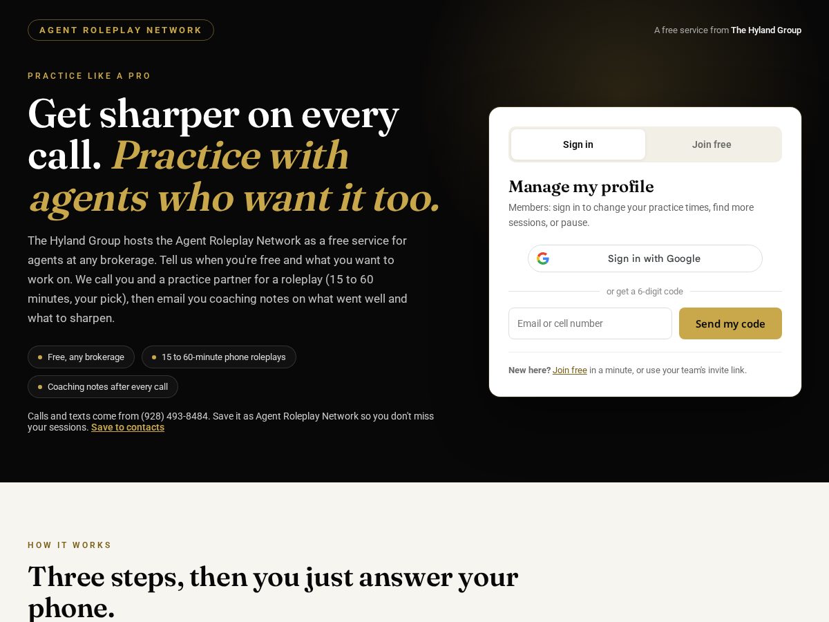 Landing-page snapshot of agent-roleplay.com