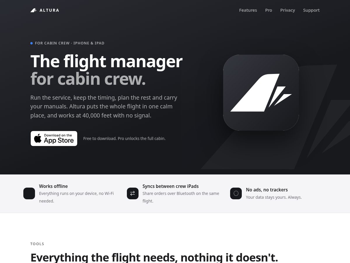 Landing-page snapshot of altura.technology
