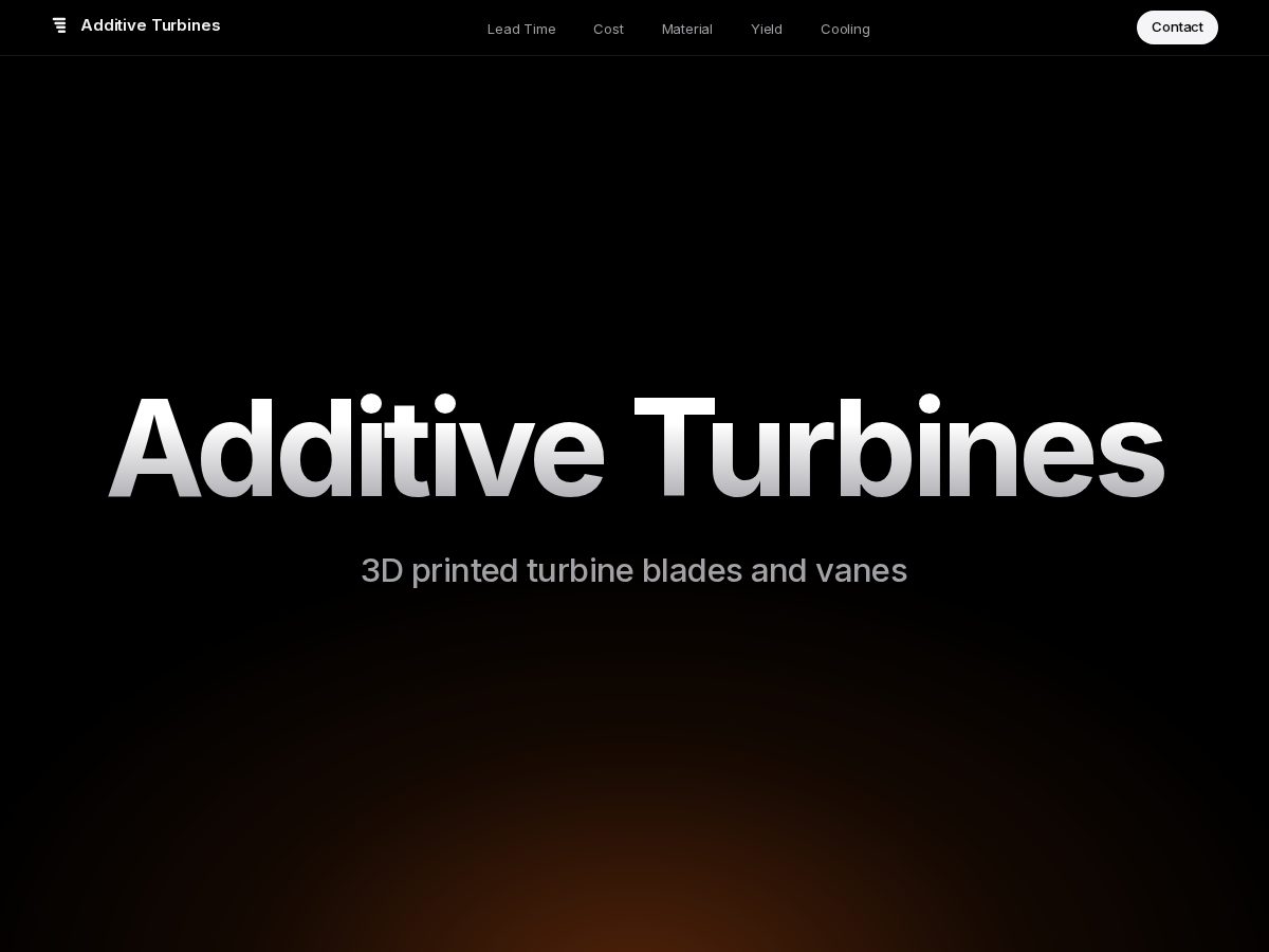 Landing-page snapshot of amturbines.com