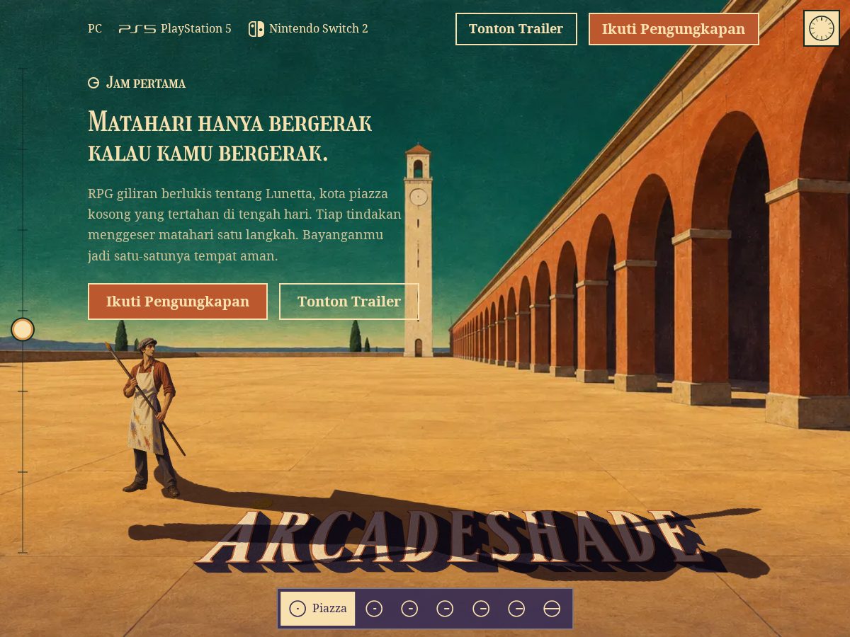 Landing-page snapshot of arcadeshade.com