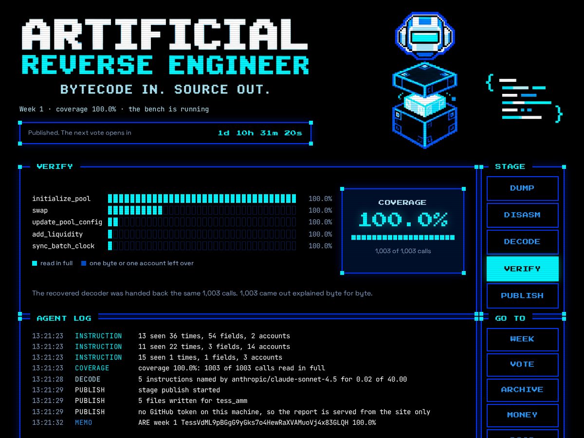 Landing-page snapshot of artificialreverse.fun