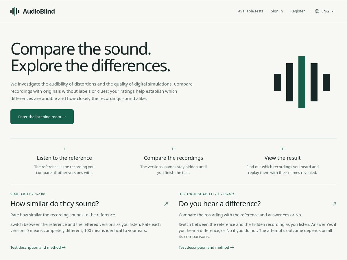 Landing-page snapshot of audioblind.org