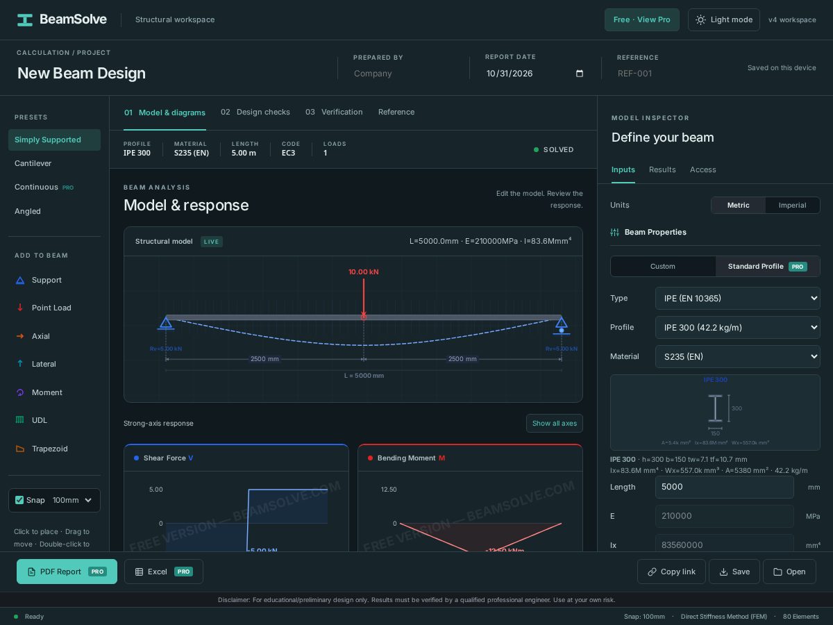 Landing-page snapshot of beamsolve.com
