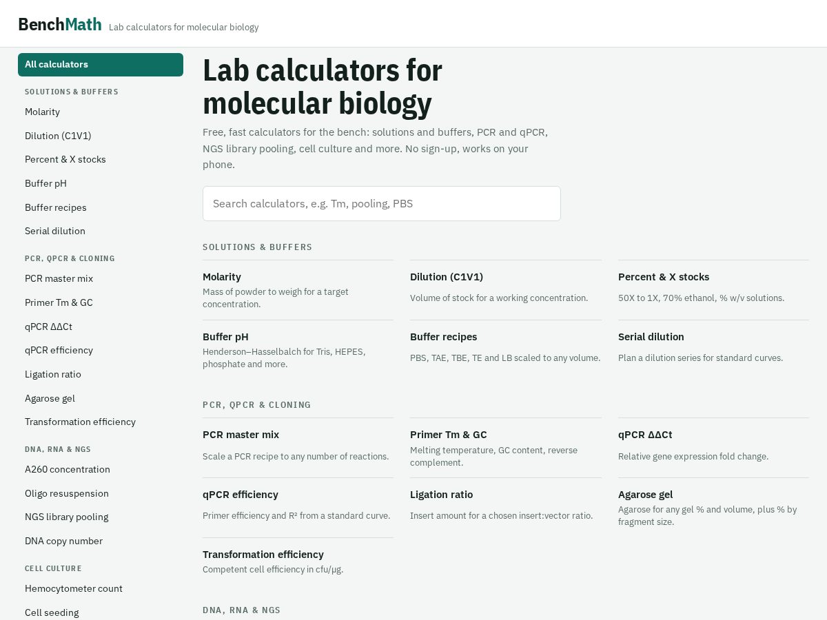 Landing-page snapshot of benchmath.org