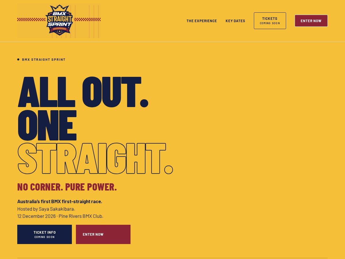 Landing-page snapshot of bmxstraightsprint.com