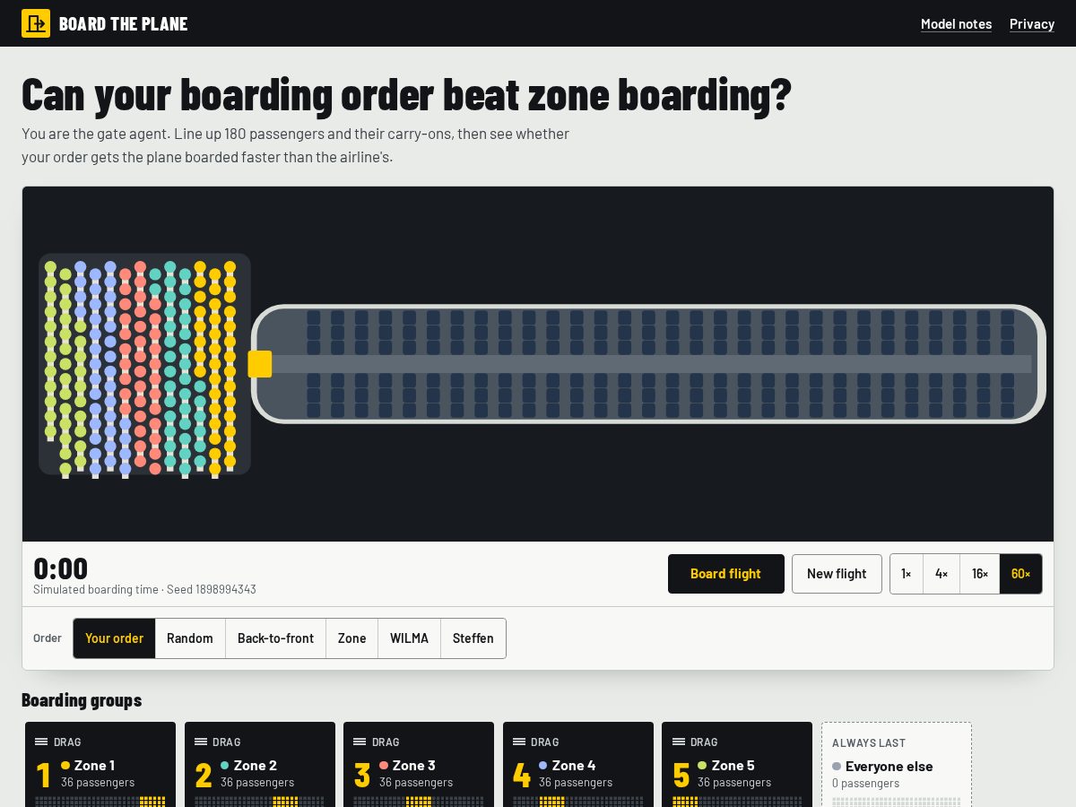 Landing-page snapshot of boardtheplane.com