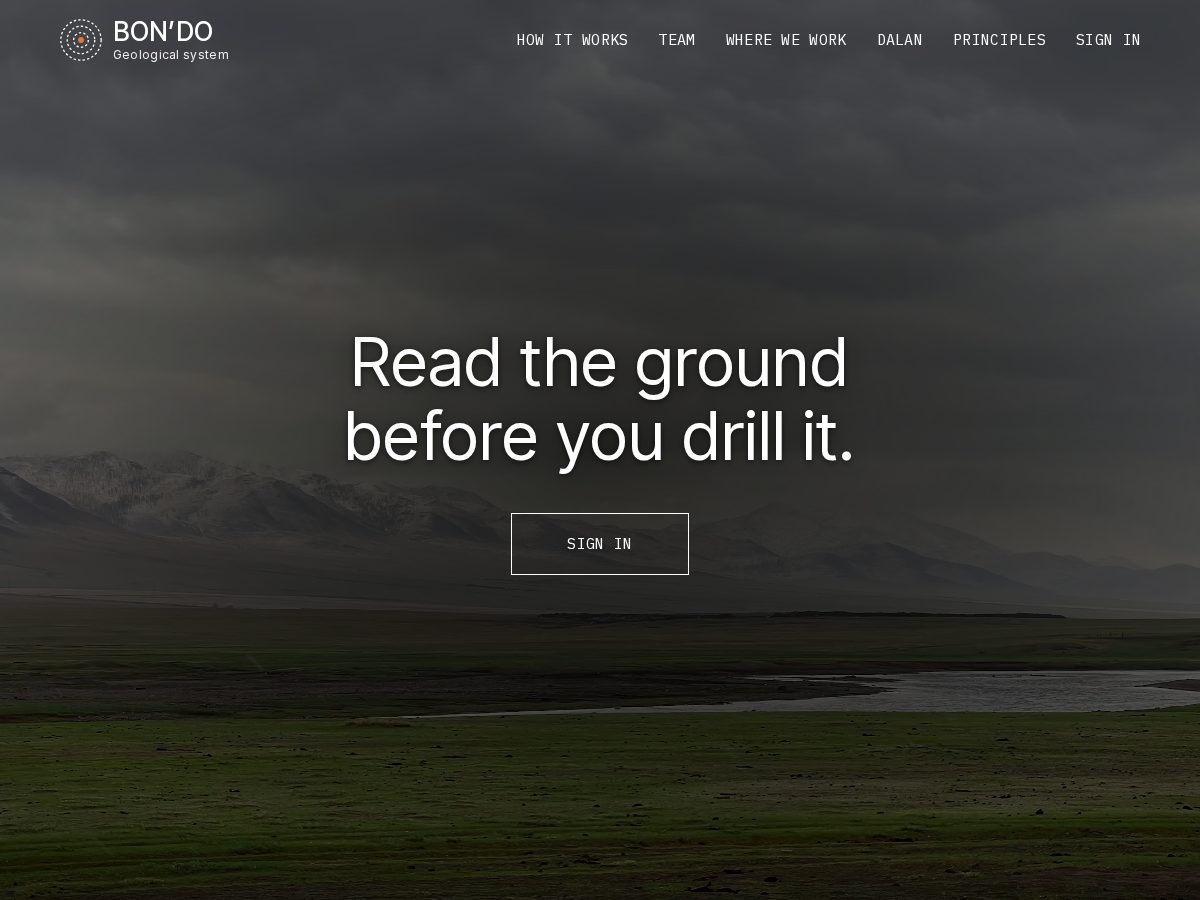 Landing-page snapshot of bondometals.com
