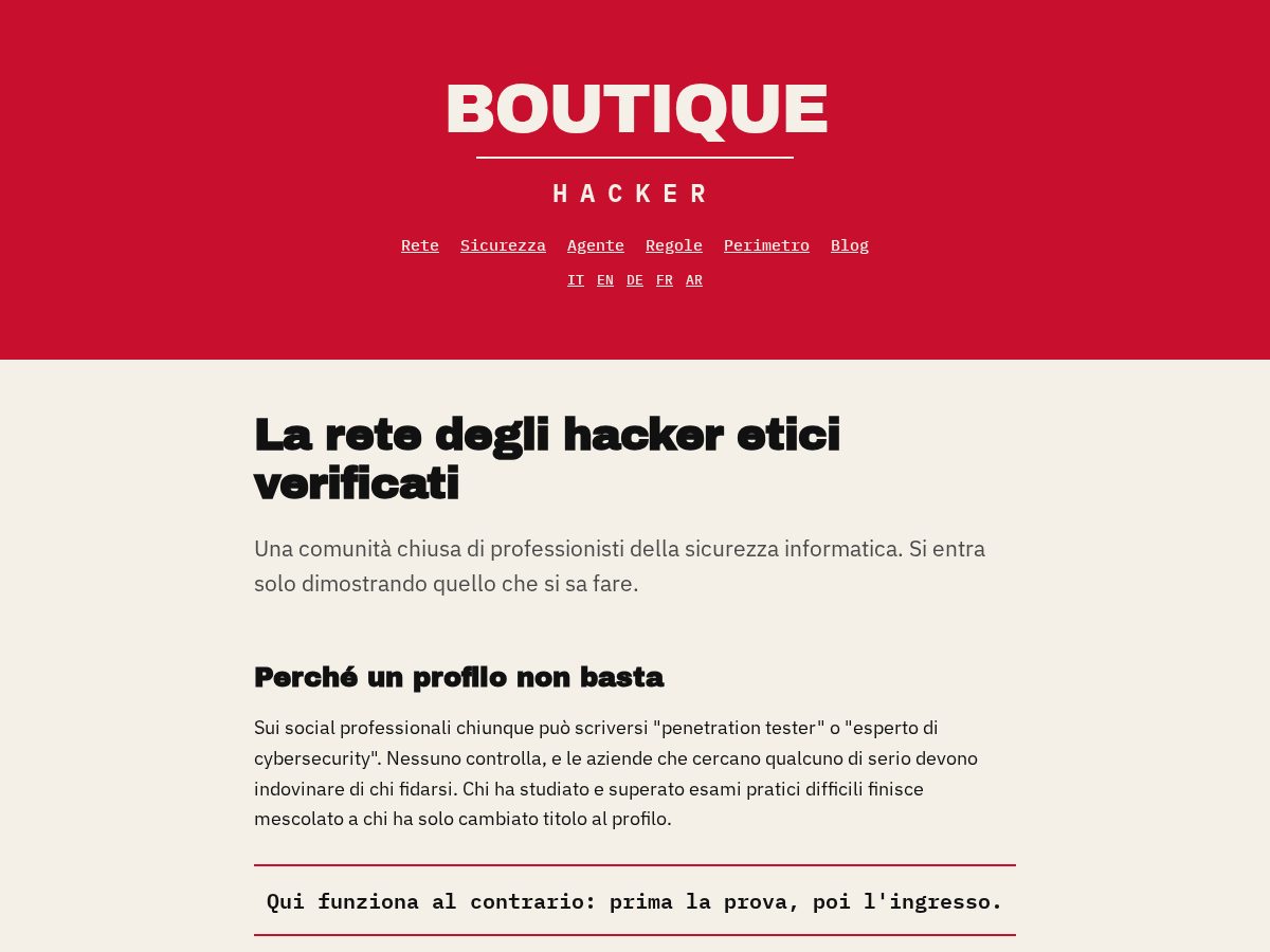 Landing-page snapshot of boutiquehacker.com