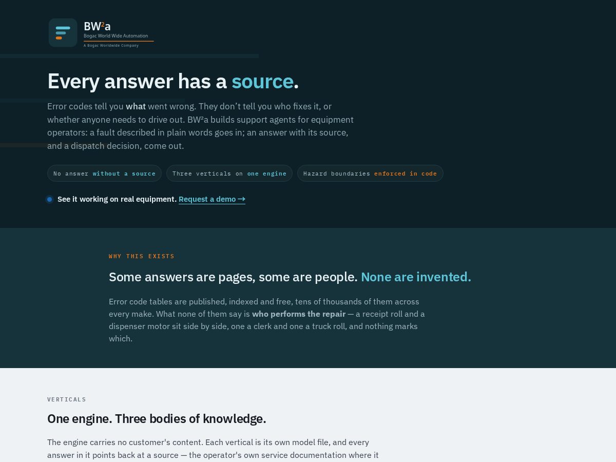 Landing-page snapshot of bw2automation.com
