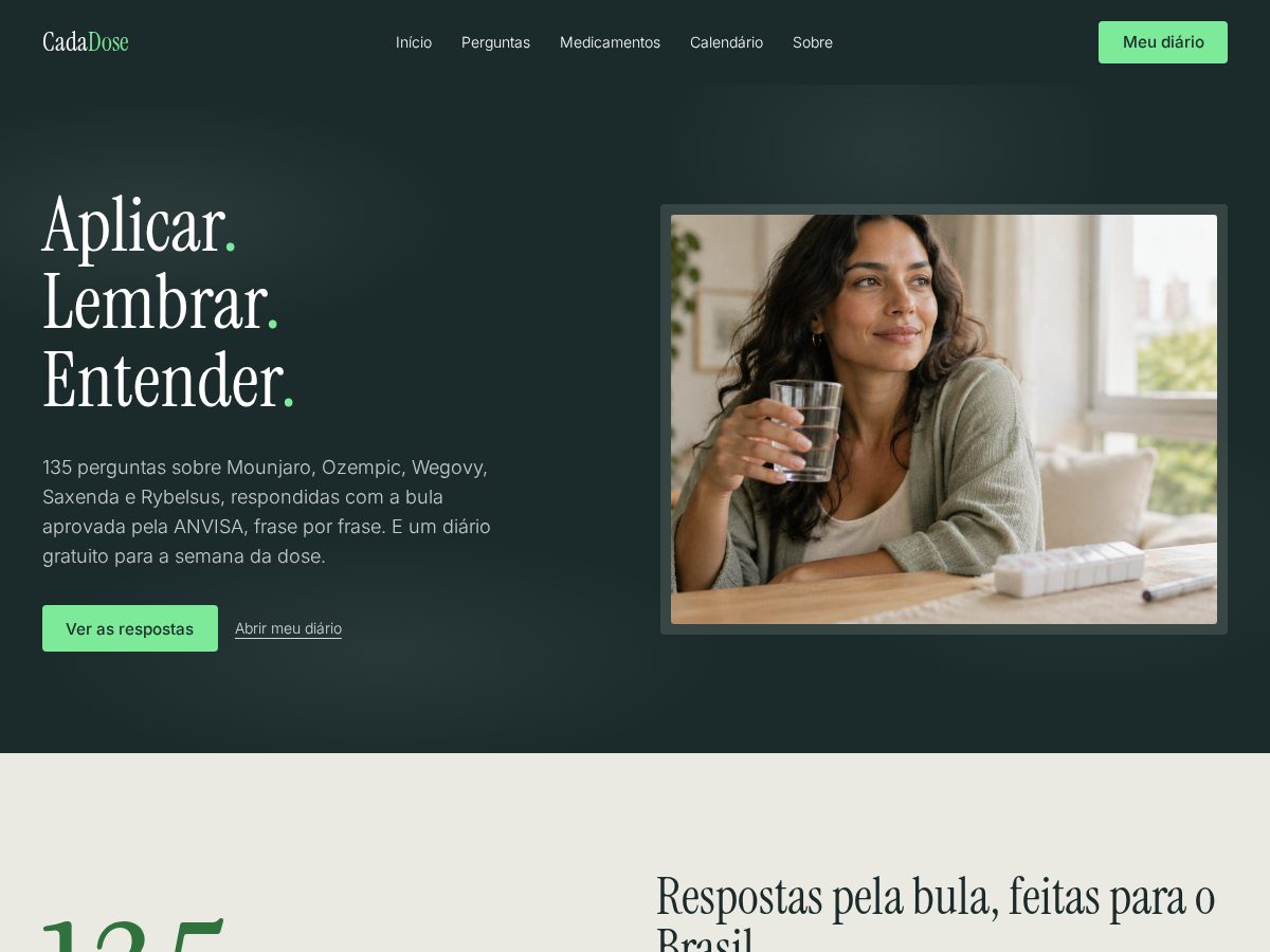 Landing-page snapshot of cadadose.com