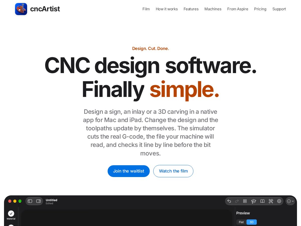 Landing-page snapshot of cncartist.app