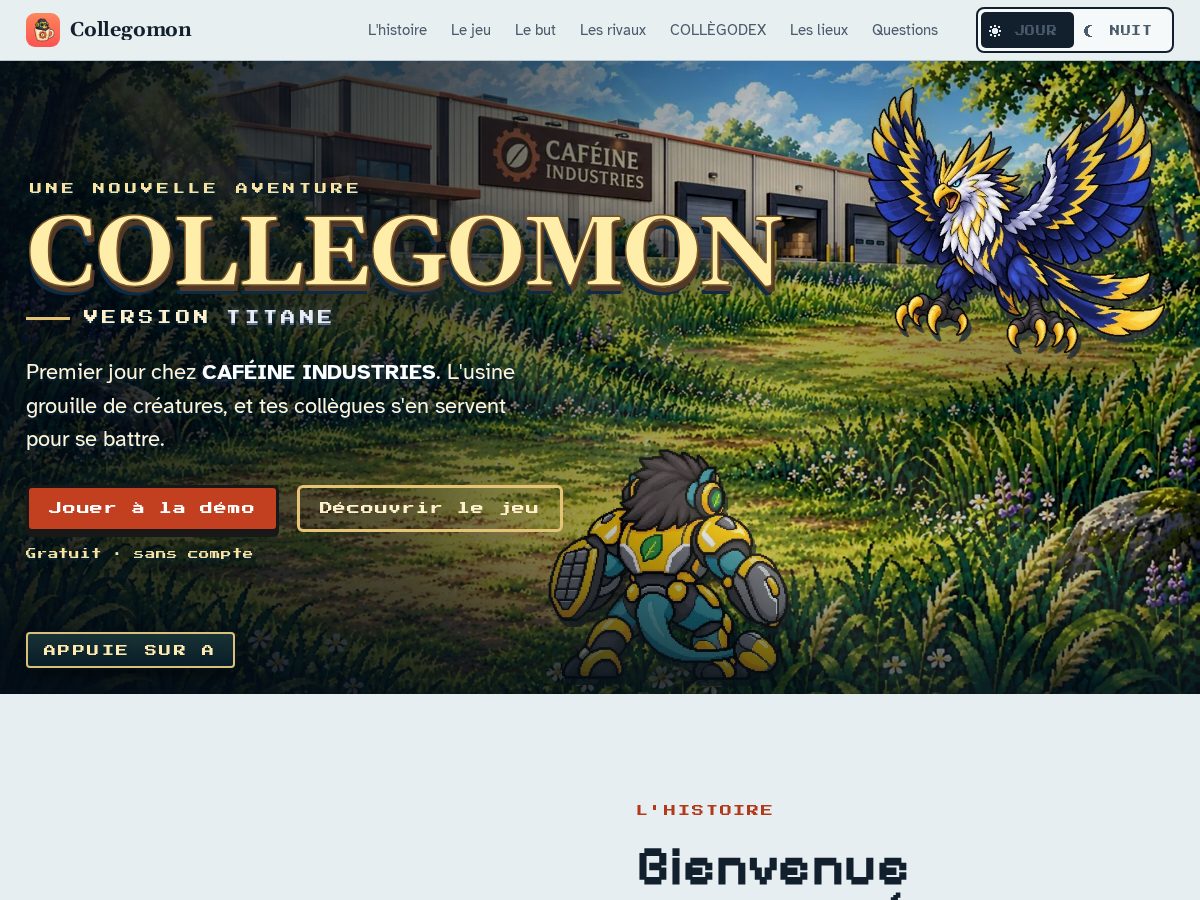 Landing-page snapshot of collegomon.com