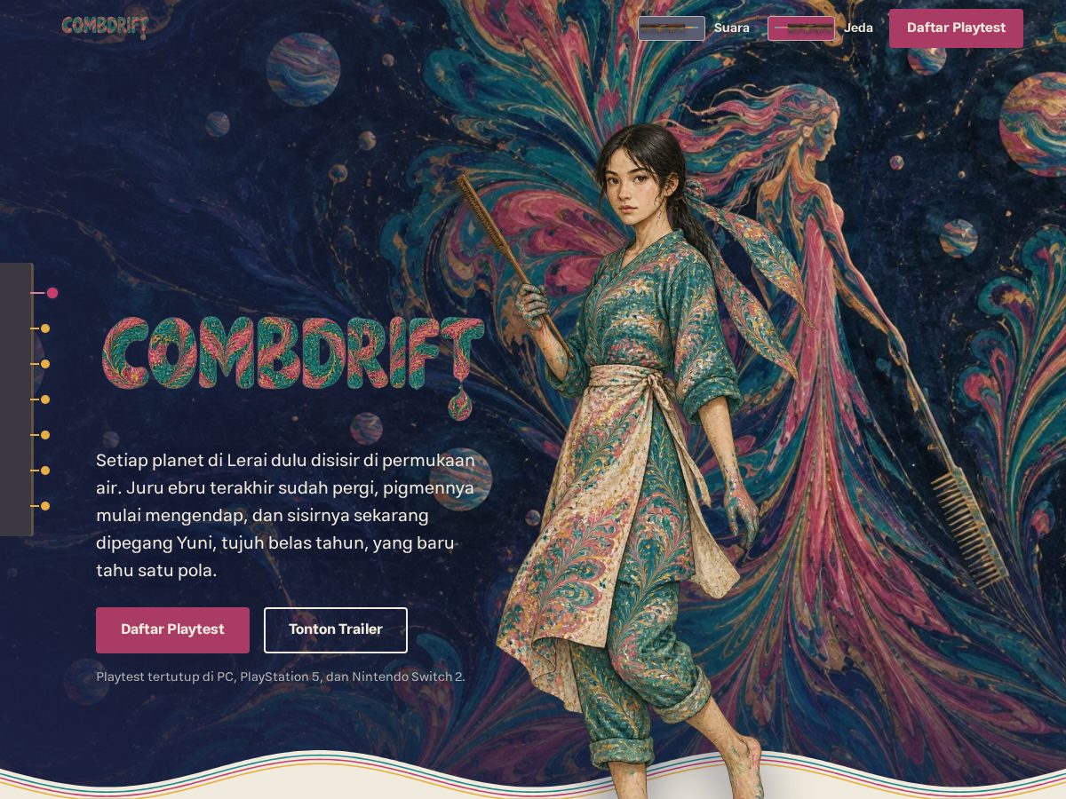 Landing-page snapshot of combdrift.com