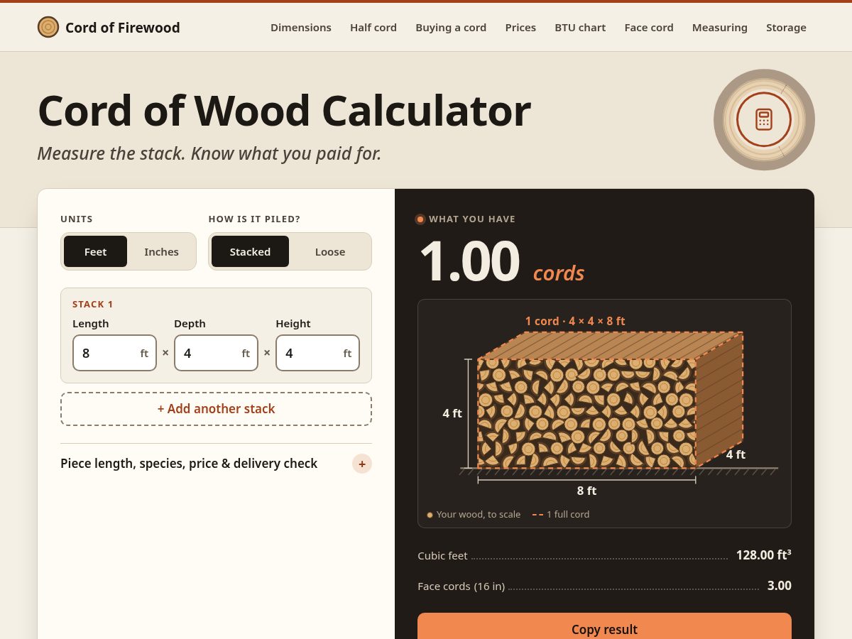 Landing-page snapshot of cordoffirewood.com
