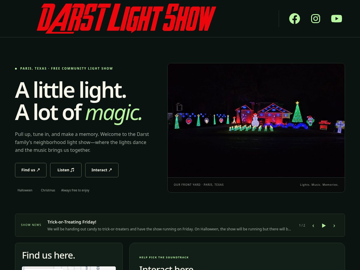 Landing-page snapshot of darstlightshow.com