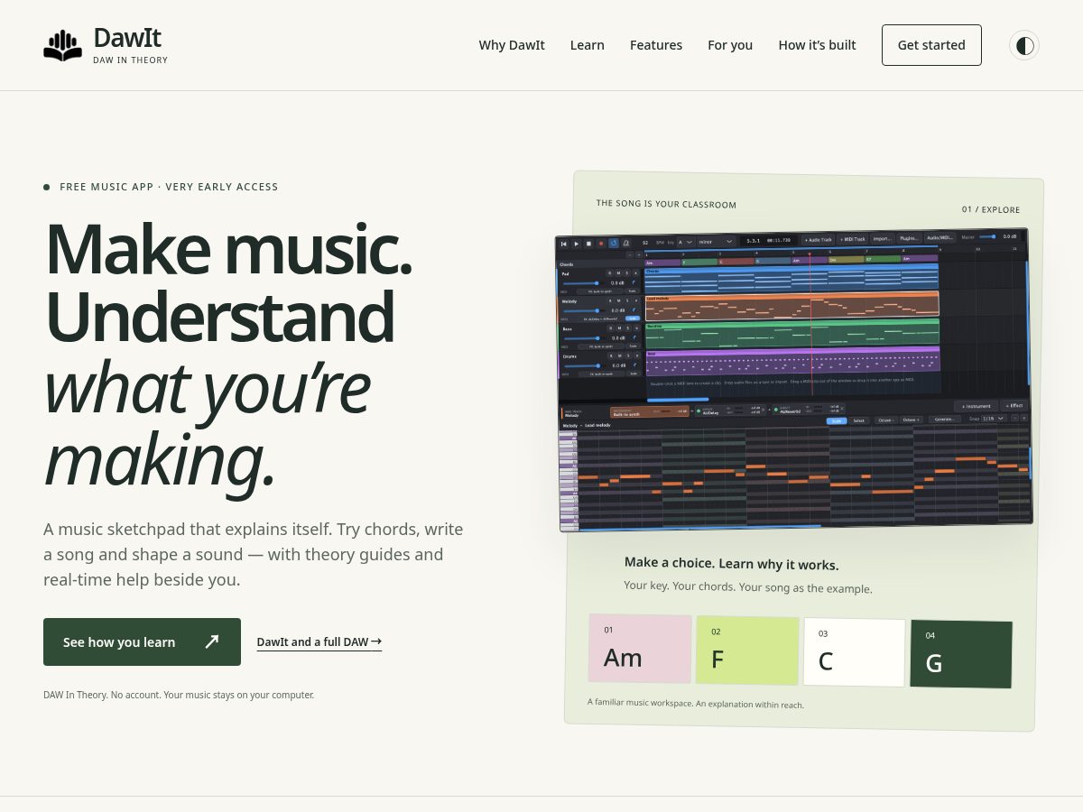 Landing-page snapshot of dawit.studio