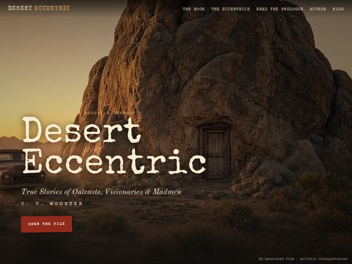 Landing-page snapshot of deserteccentric.com