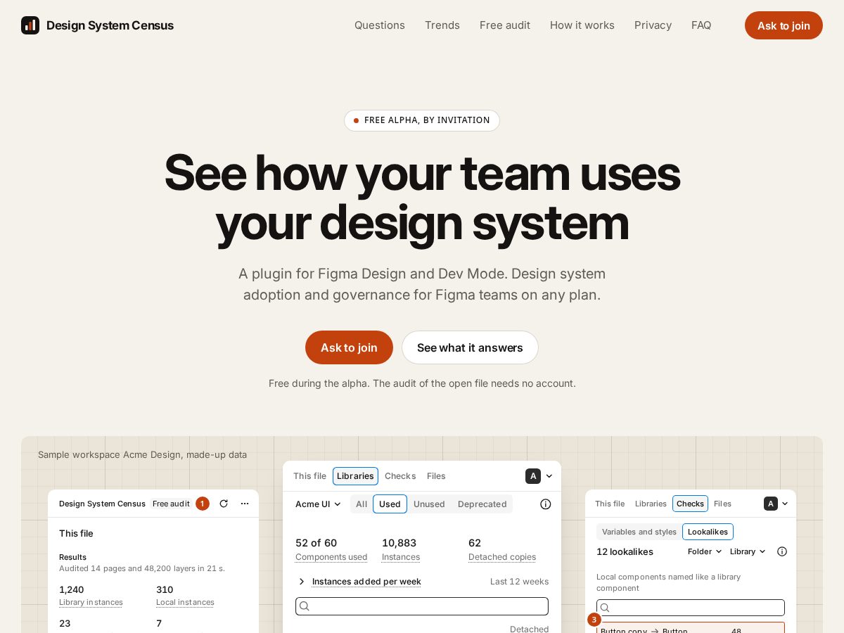 Landing-page snapshot of designsystemcensus.com