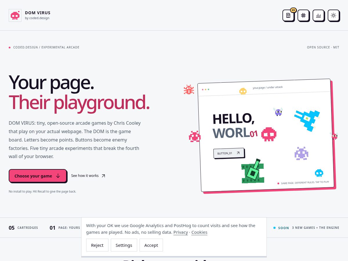 Landing-page snapshot of domvirus.com