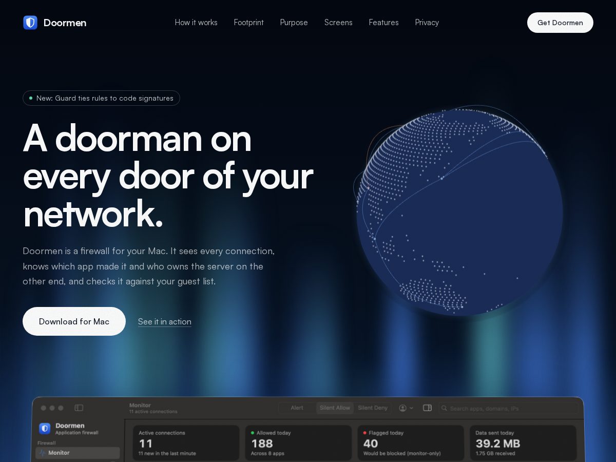 Landing-page snapshot of doormen.app
