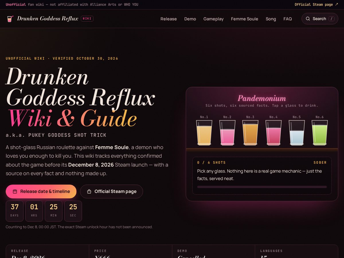 Landing-page snapshot of drunkengoddessreflux.org