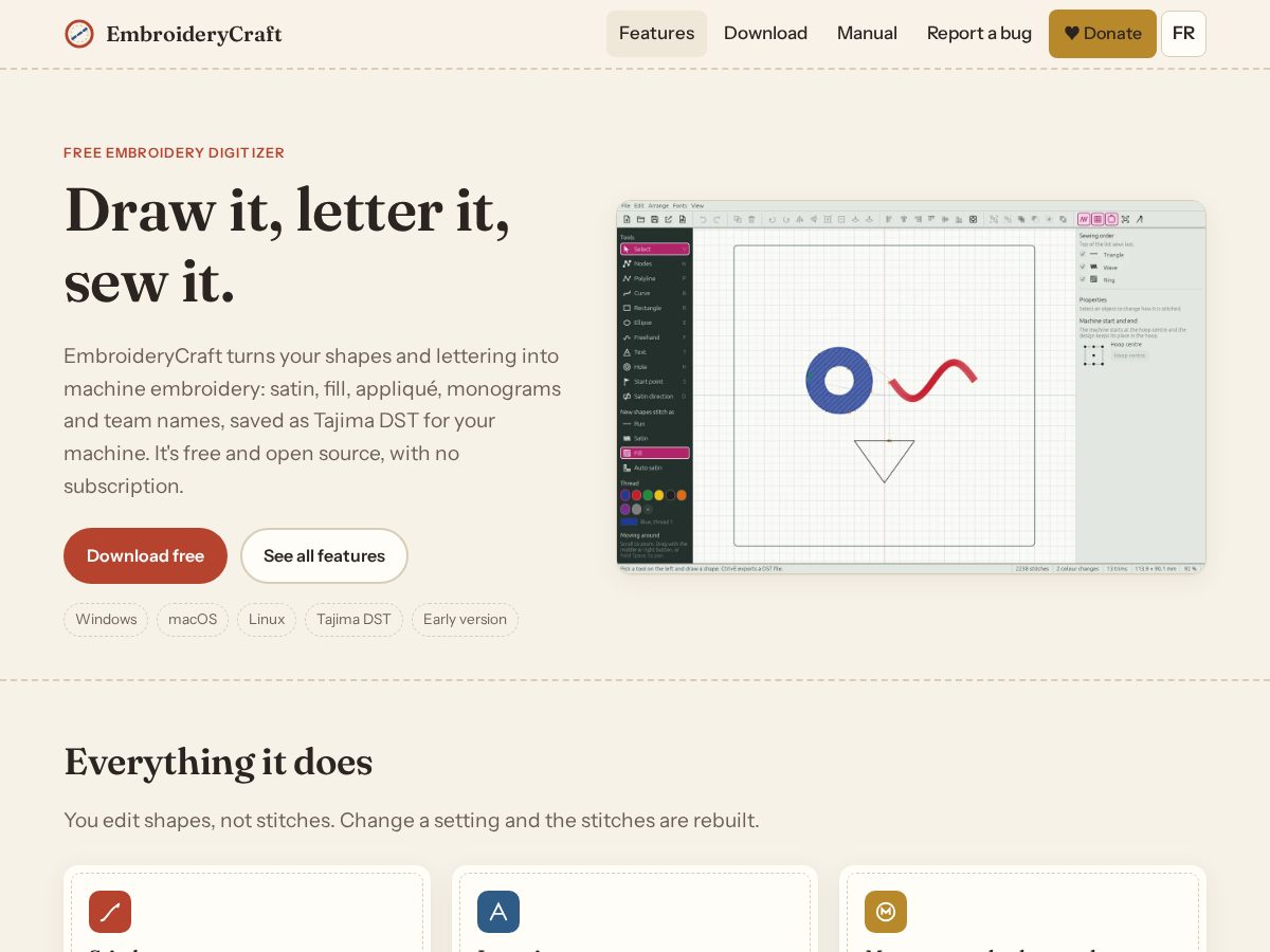 Landing-page snapshot of embroiderycraft.org