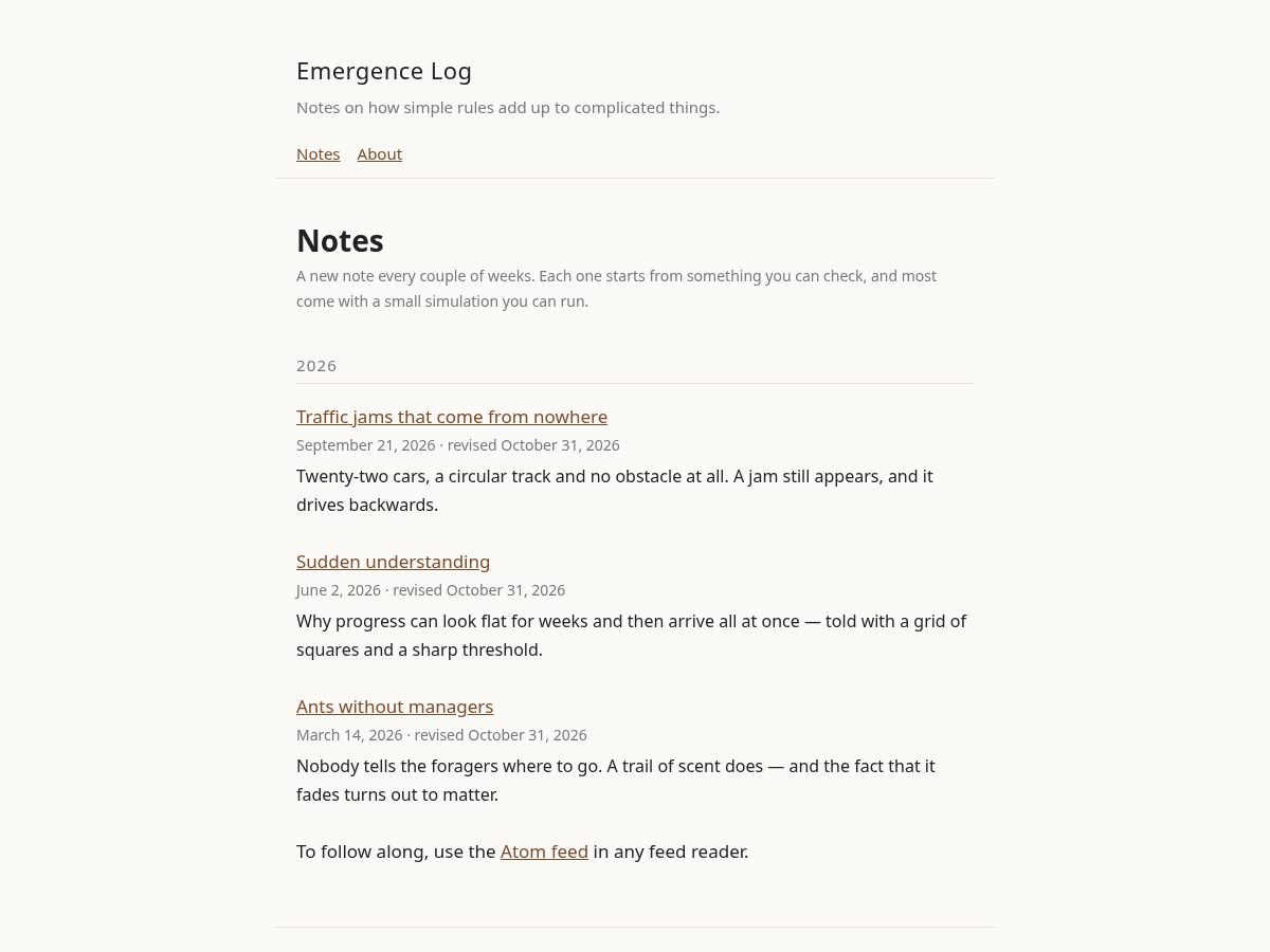 Landing-page snapshot of emergencelog.com
