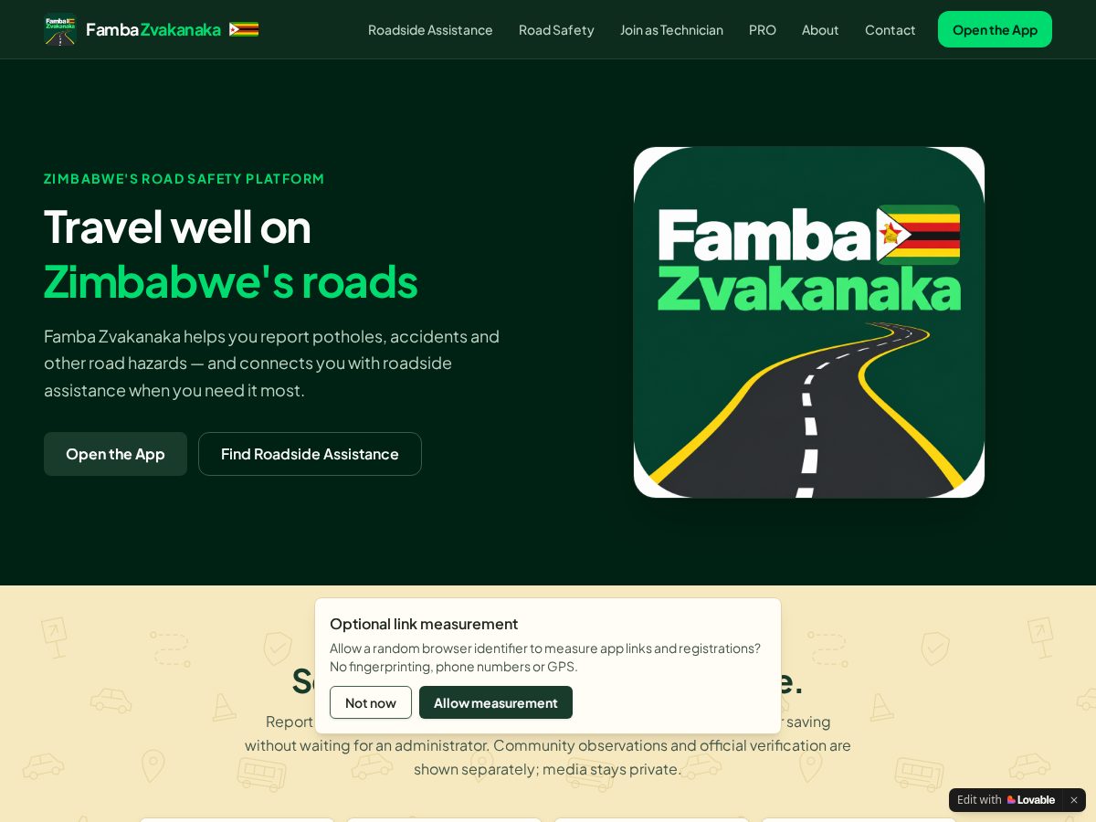 Landing-page snapshot of famba-zvakanaka.com