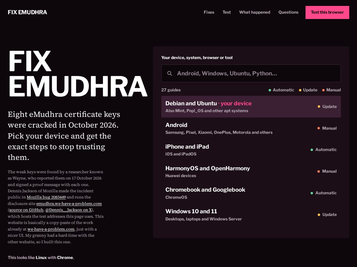 Landing-page snapshot of fixemudhra.com