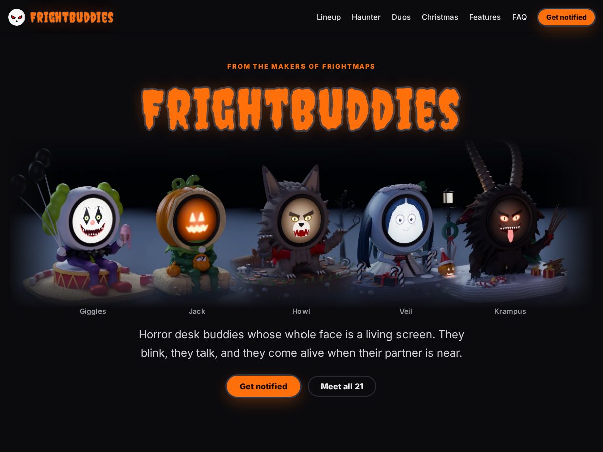 Landing-page snapshot of frightbuddies.com