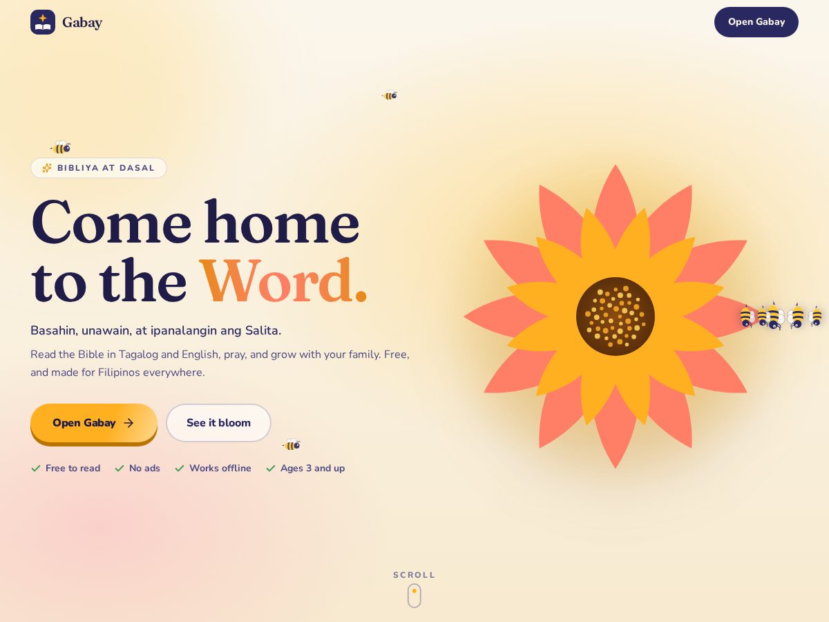 Landing-page snapshot of gabaybible.com