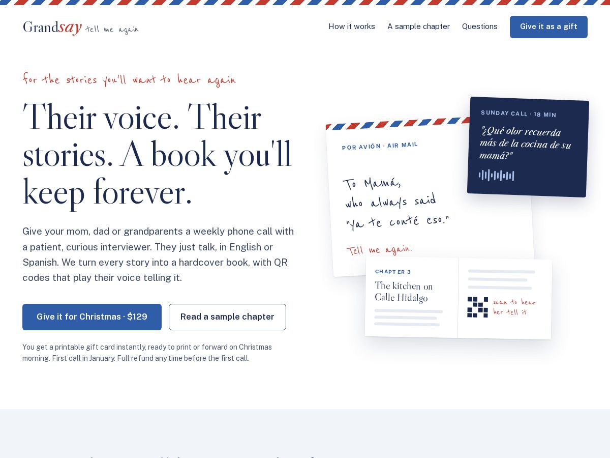 Landing-page snapshot of grandsay.com