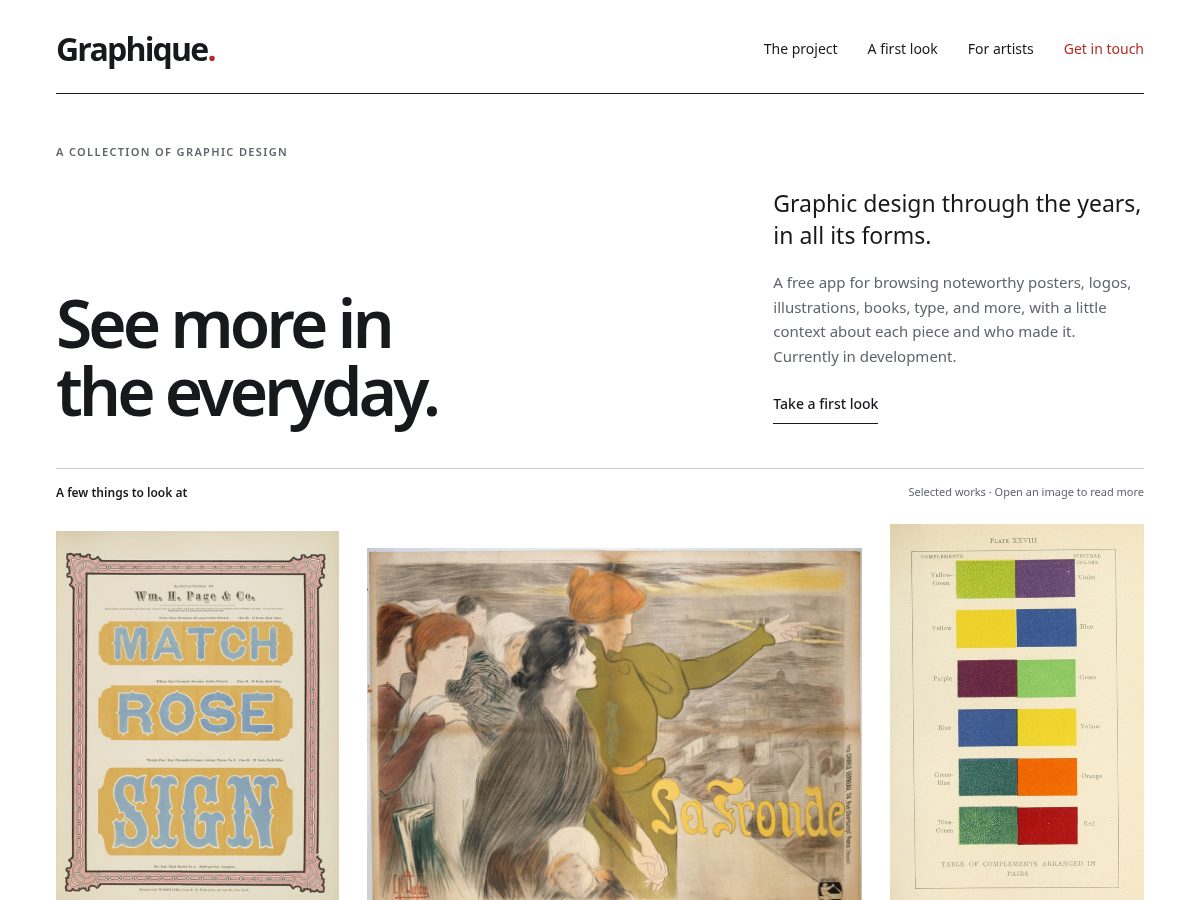 Landing-page snapshot of graphique.app