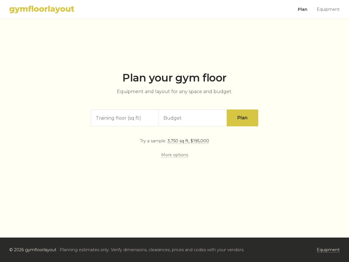Landing-page snapshot of gymfloorlayout.com