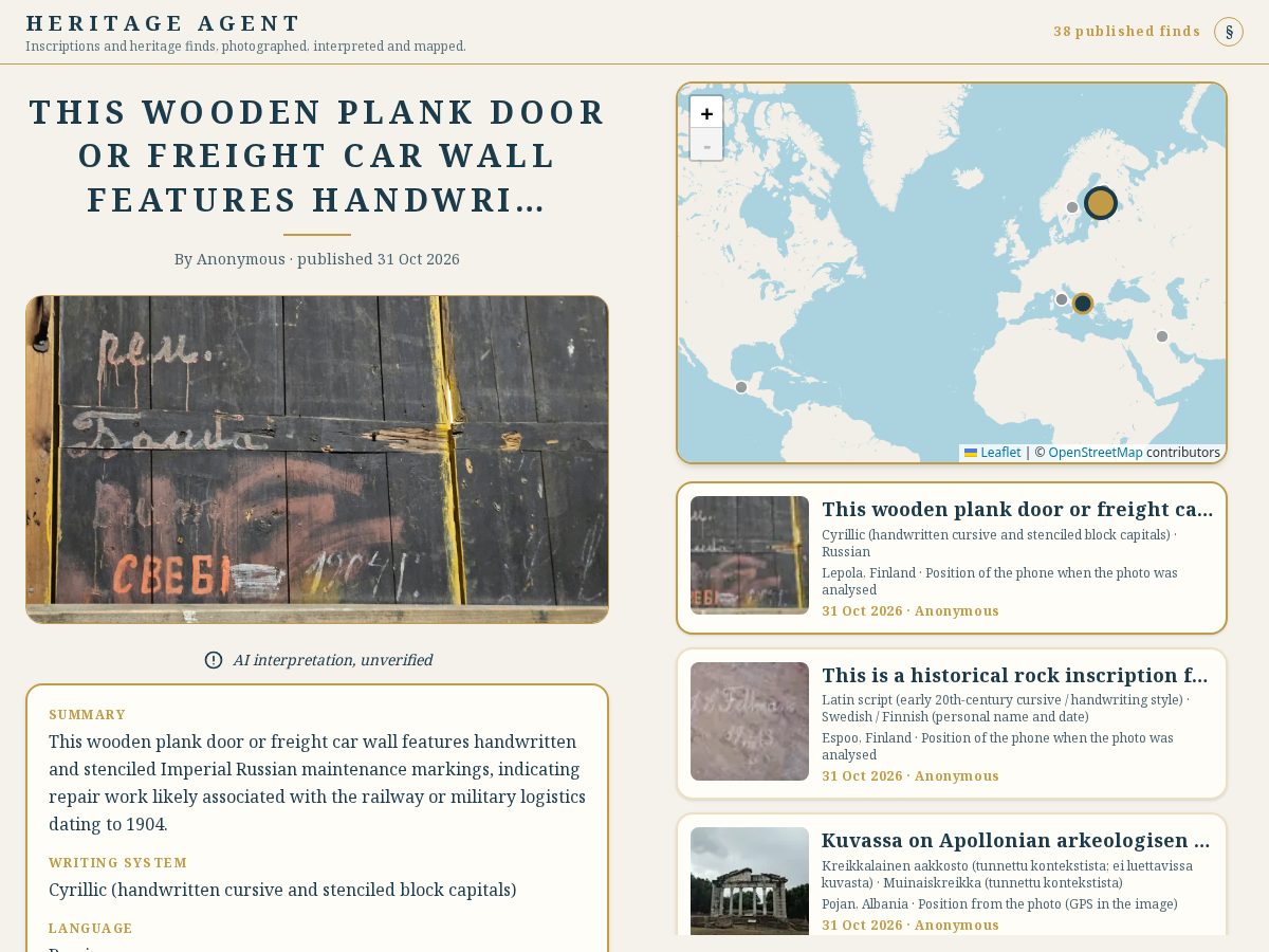 Landing-page snapshot of heritageagent.org