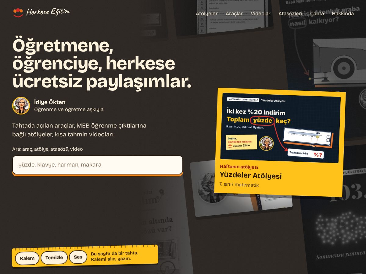 Landing-page snapshot of herkeseegitim.com