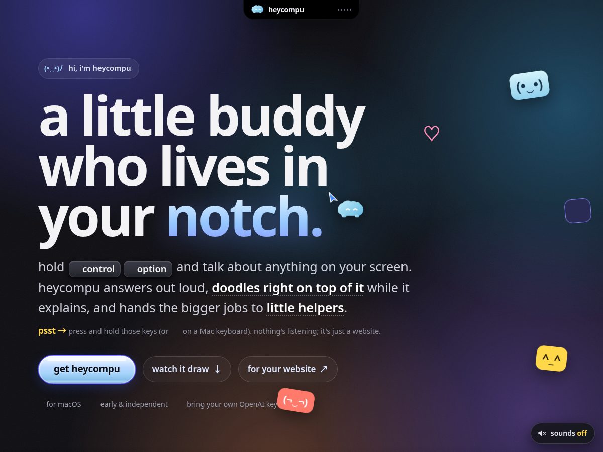Landing-page snapshot of heycompu.com