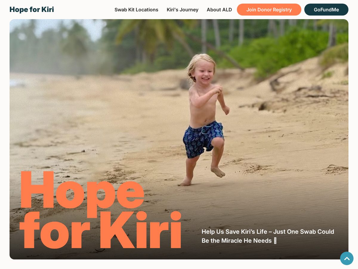 Landing-page snapshot of hope4kiri.com