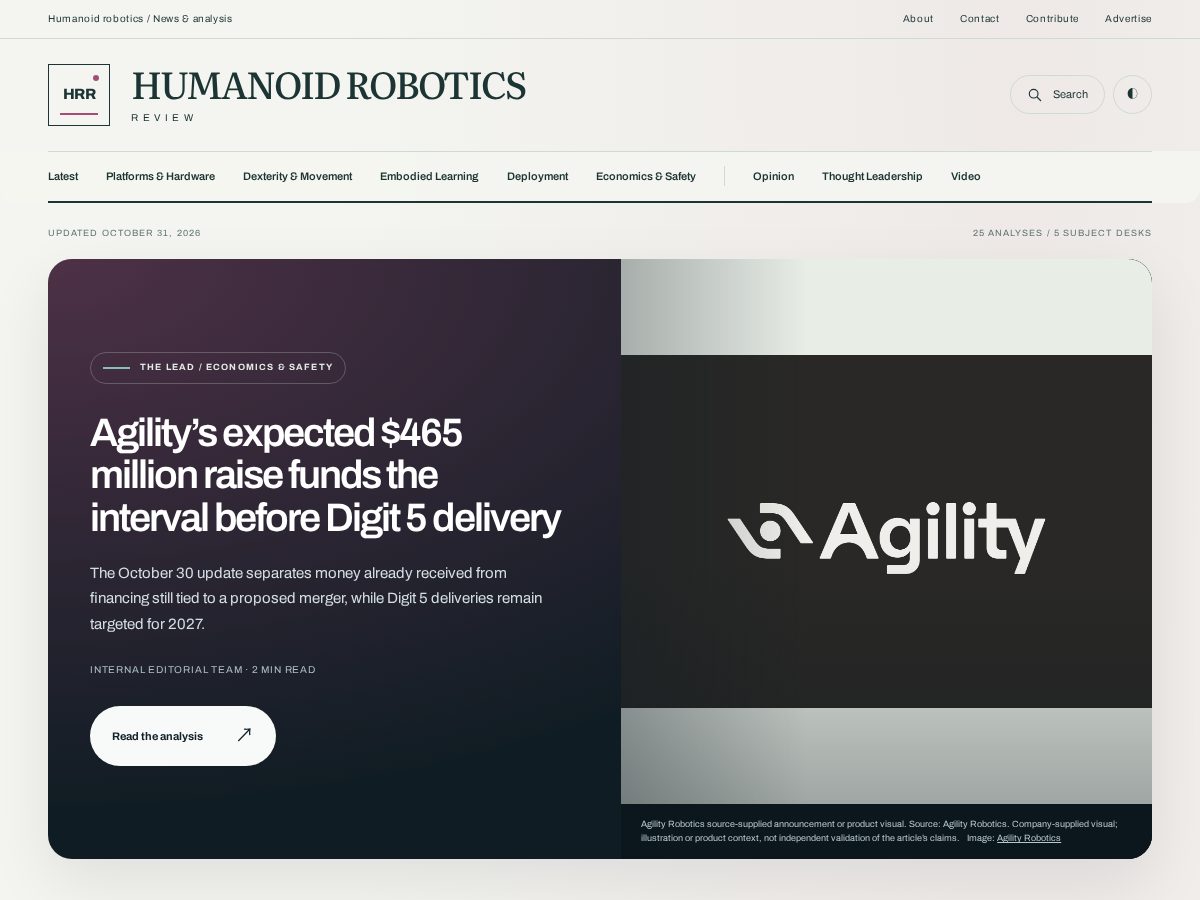 Landing-page snapshot of humanoidroboticsreview.com