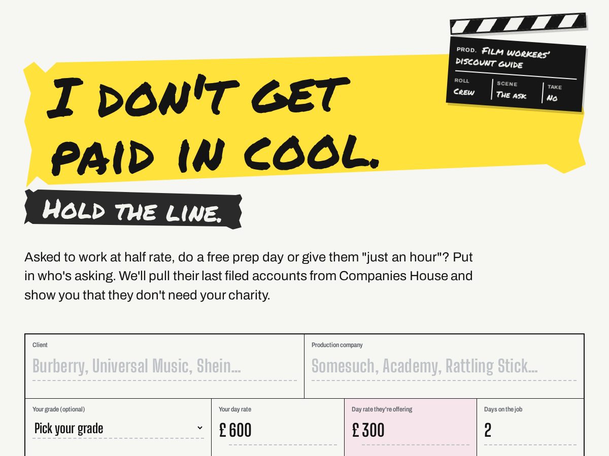 Landing-page snapshot of idontgetpaidincool.com