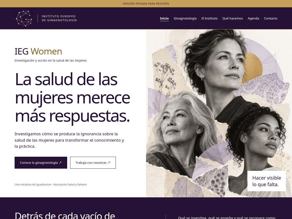 Landing-page snapshot of iegwomen.org