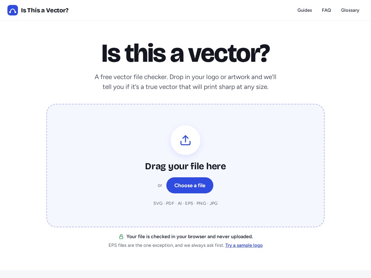 Landing-page snapshot of isthisavector.com