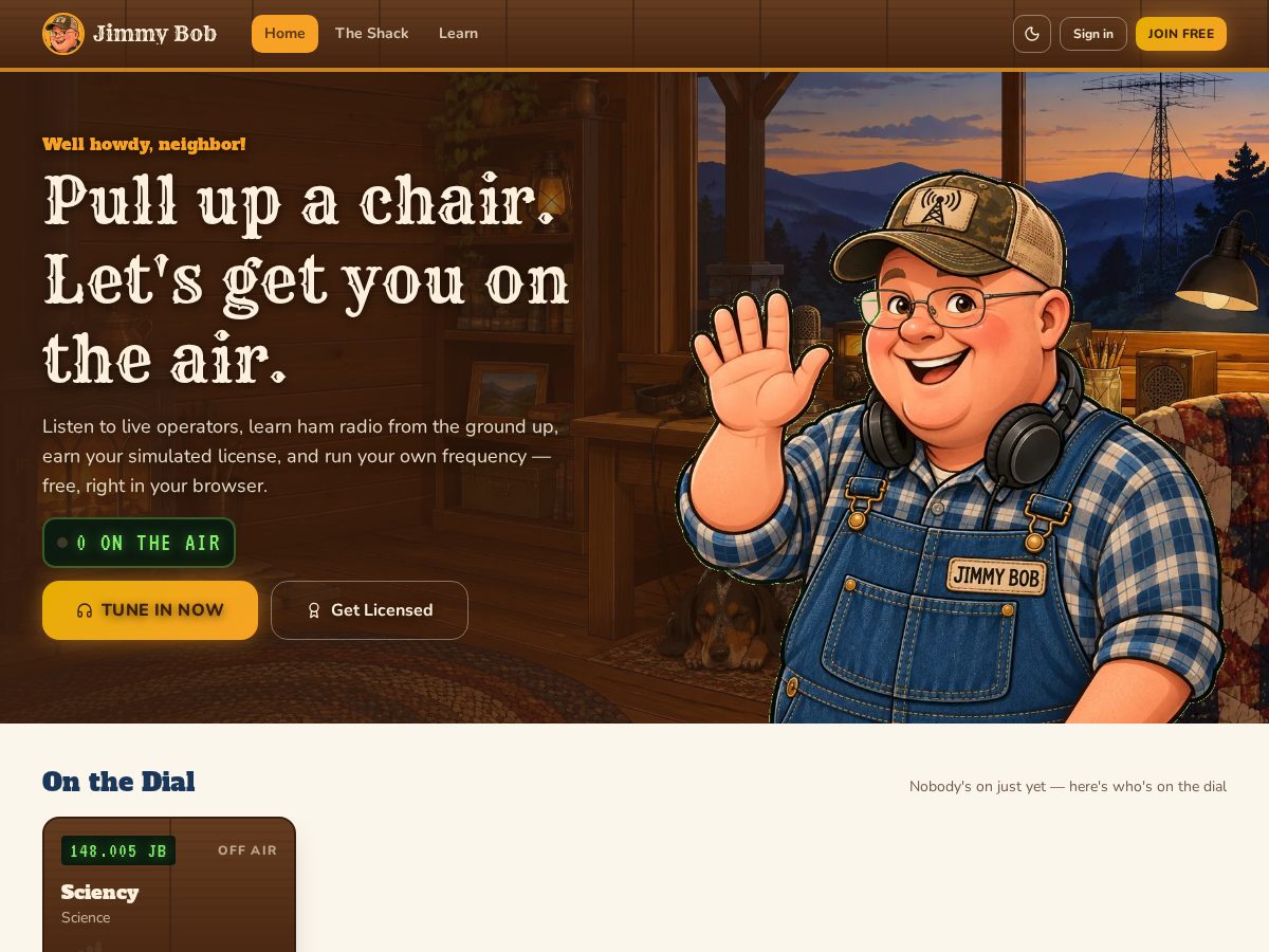 Landing-page snapshot of jimmybob.app
