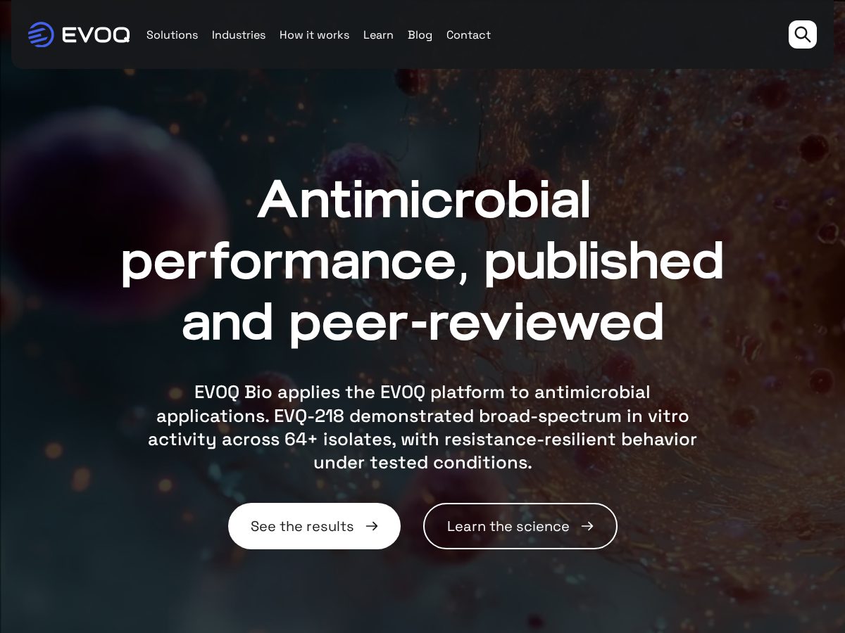 Landing-page snapshot of joinevoq.bio
